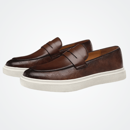 Leather Moccasin Slip-On for Men by Elvermont Swiss