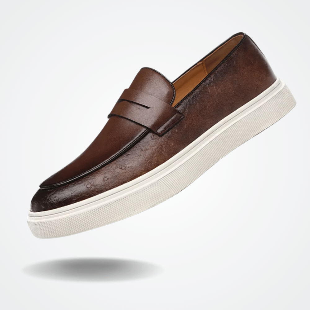 Leather Moccasin Slip-On for Men by Elvermont Swiss
