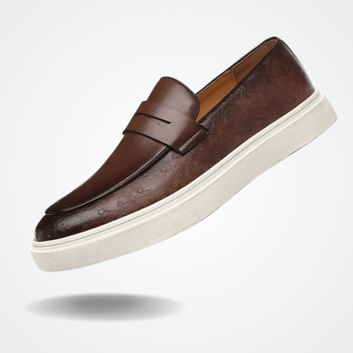 Leather Moccasin Slip-On for Men by Elvermont Swiss