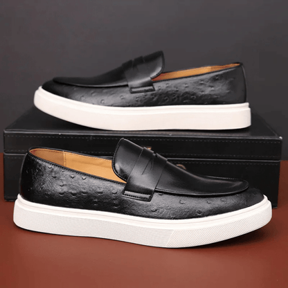 Leather Moccasin Slip-On for Men by Elvermont Swiss